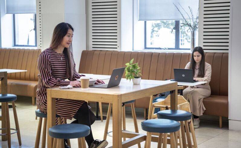 People enjoying the Wellcome Cafe