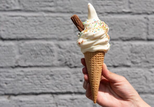 Person holding an ice cream