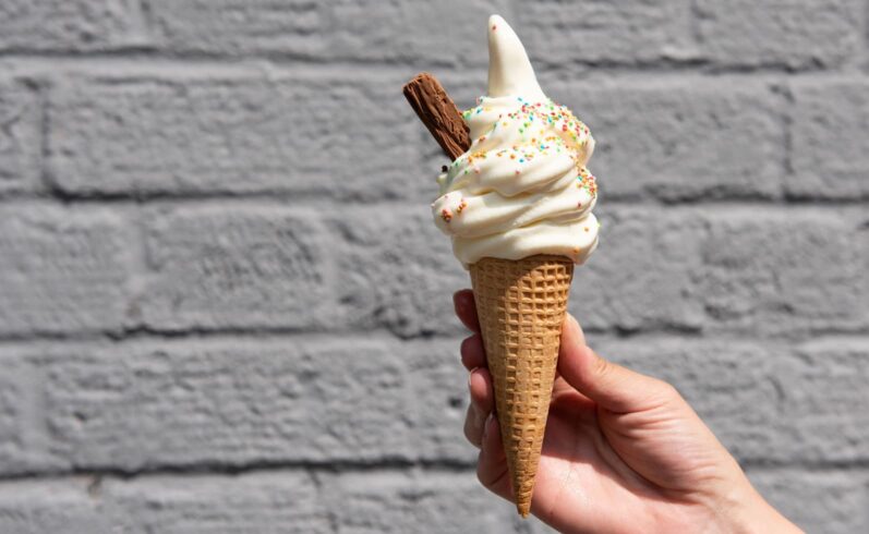 Person holding an ice cream