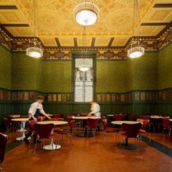 Staff arranging tables