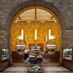 Staff restocking the coffee shop