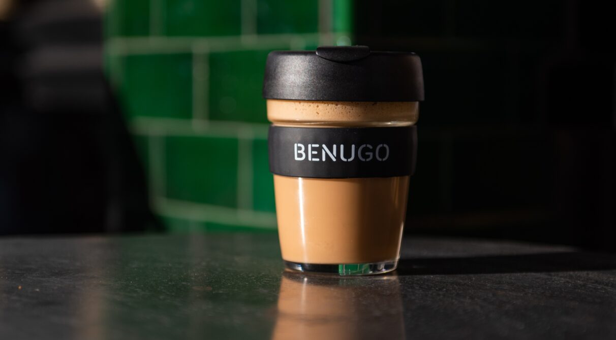 Carbon neutral coffee in a Benugo Keep Cup