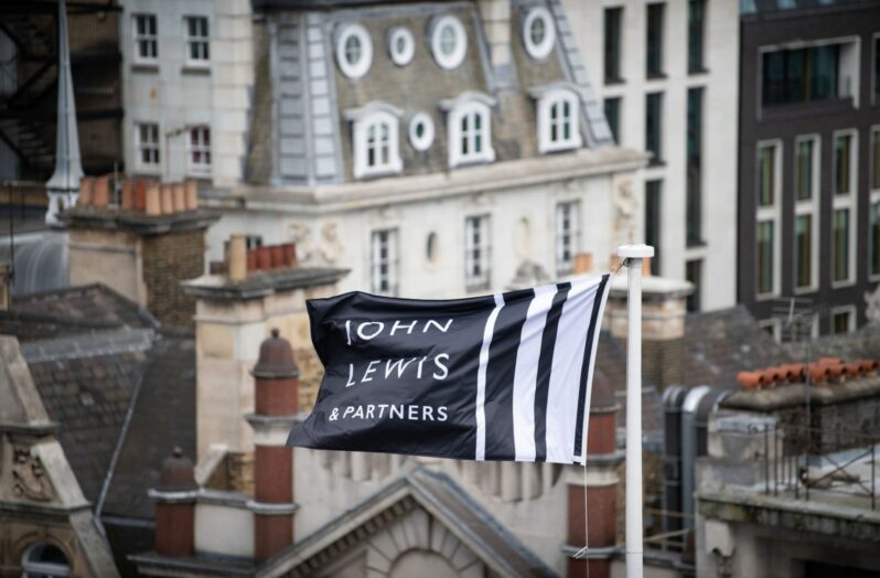 John Lewis Flag atop of Oxford Street